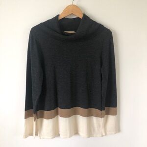 Pendleton Sweater Womens Large Colorblock Merino Wool Pullover Turtleneck Preppy